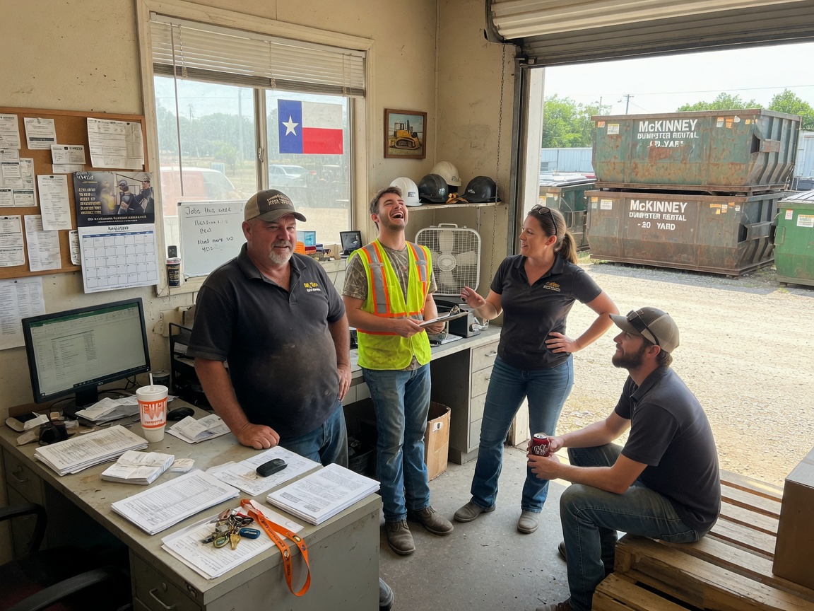 The McKinney Dumpster Rental pros team at work in McKinney